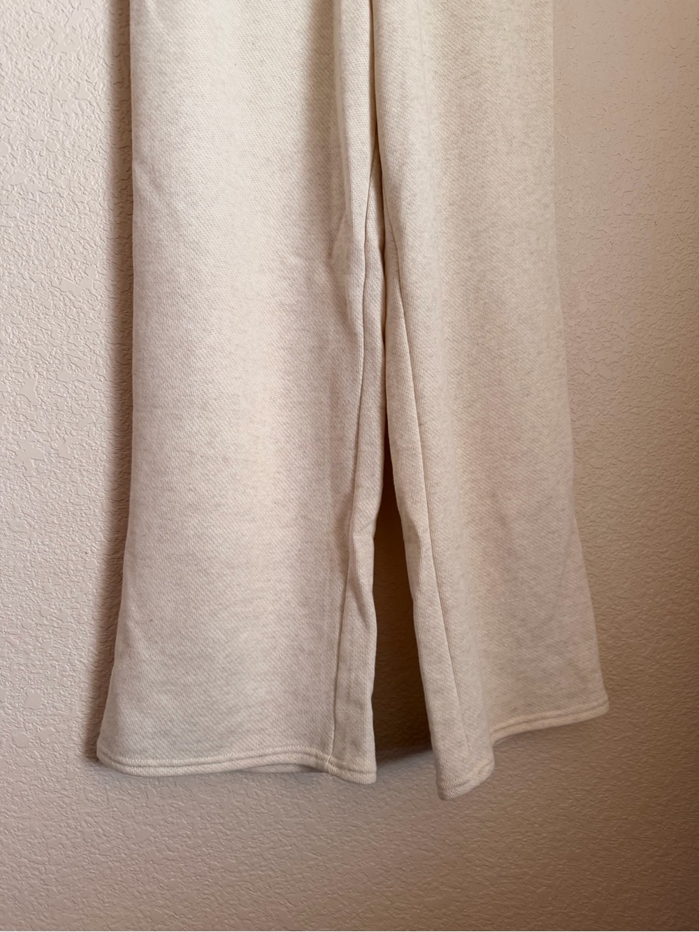 Pink Rose Cozy Wide-Leg Drawstring Cotton Sweatpants - Cream - NWOT - Picture 3 of 7